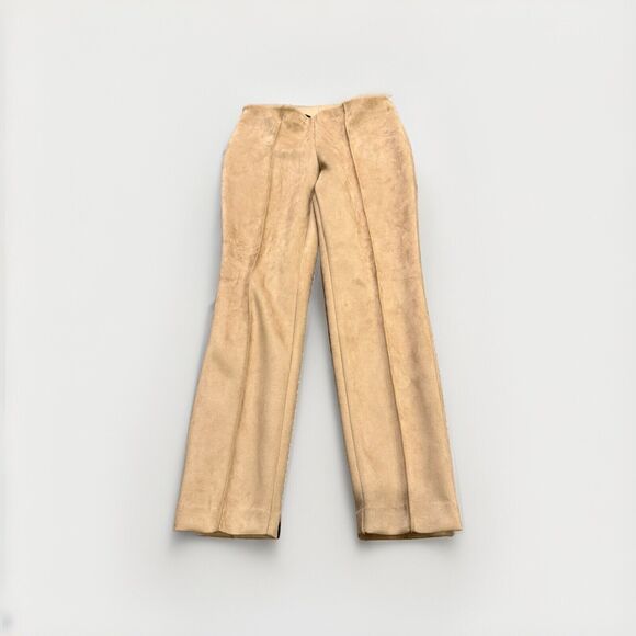 Anne Klein Womens Light Coffee Slim Leg Faux Suede Pull-On Pants M NWT 10847941 - Picture 1 of 13